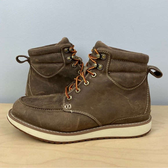 L.L. Bean Women’s Size 10.0 M Stonington Moc Toe Brown Leather Boots Lace Up - Picture 3 of 11
